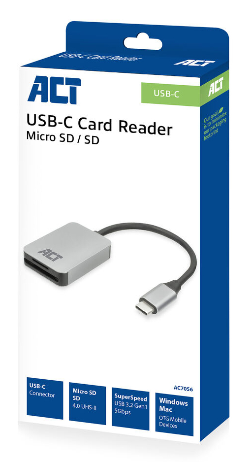 ACT USB-C kaartlezer voor SD en micro SD, SD 4.0 UHS-II - Afbeelding 9