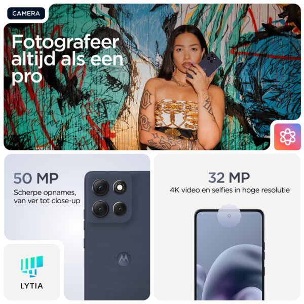 Motorola moto g86 5G 16,9 cm (6.67") Dual SIM Android 15 USB Type-C 8 GB 256 GB 5200 mAh Donkerblauw - Afbeelding 8