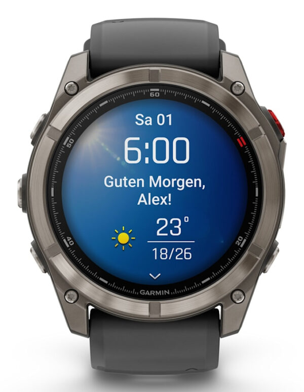 Garmin fēnix 8 Pro 3,56 cm (1.4") AMOLED 51 mm Digitaal 454 x 454 Pixels Touchscreen Grafiet, Titanium Wifi GPS - Afbeelding 9