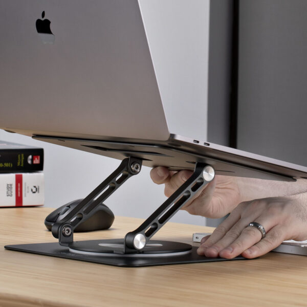 StarTech.com Draaibare Laptopstandaard, 360 Roterende Laptophouder voor Computer, Verhoogd plateau met Verstelbare Kanteling, Ma - Afbeelding 7