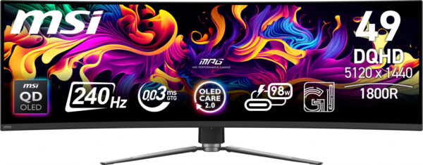 MSI MPG 491CQPX QD-OLED computer monitor 124,5 cm (49") 5120 x 1440 Pixels Dual QHD Zwart - Afbeelding 22