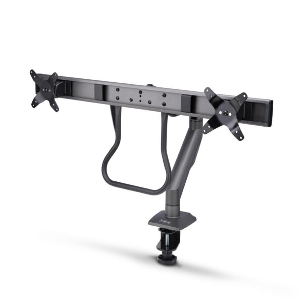 StarTech.com Dual Monitor Arm met Crossbar voor Bureau, Tot 27 inch Schermen, VESA 75x75/100x100, Max 15kg, C-klem, Volledig Sch