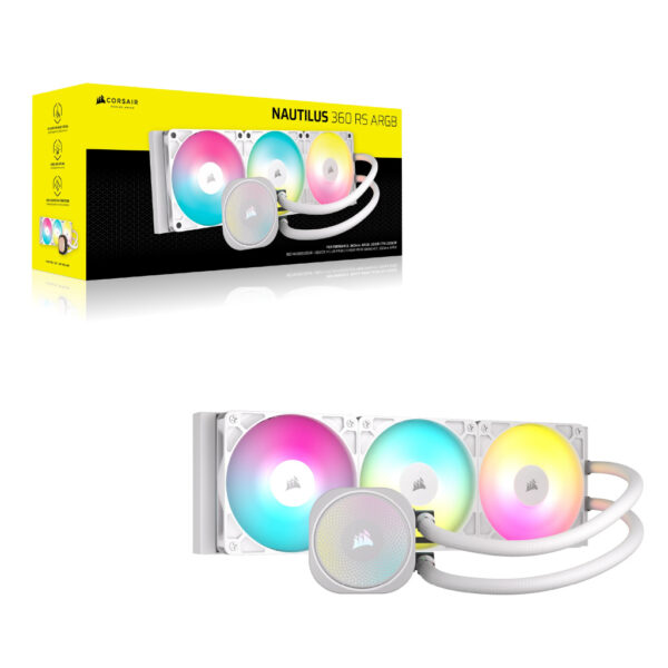 Corsair Nautilus 360 RS ARGB Liquid Processor Alles-in-één vloeistofkoeler Wit 1 stuk(s) - Afbeelding 2