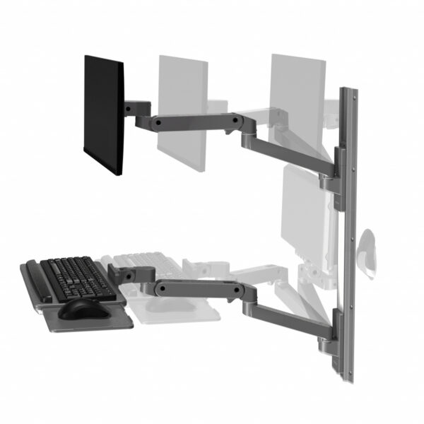 Ergotron LX Pro Series 45-696-293 flat panel bureau steun 86,4 cm (34") Muur Donkergrijs - Afbeelding 4