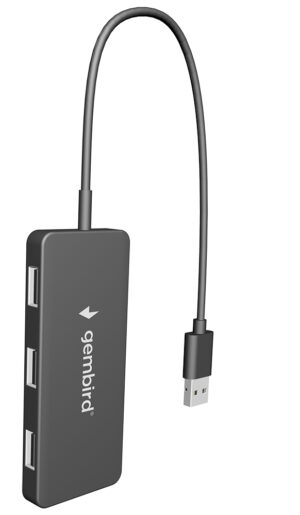 Gembird UHB-U2P4-04 interface hub USB 2.0 480 Mbit/s Zwart