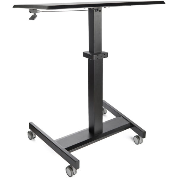 StarTech.com Mobiel Bureau Ergonomisch Zit-Sta Computermeubel op Wielen One Touch verstelbare Mobiele Werkplek Bureautafel op Wi - Afbeelding 2