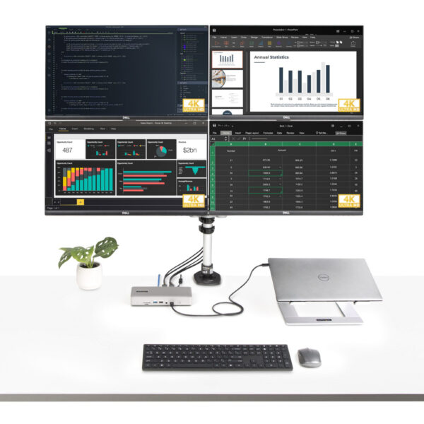 StarTech.com Thunderbolt 4 Multi-Monitor Docking Station, Quad/Triple/Dual Display Dock, 2x HDMI/2x DisplayPort, 7x USB Hub, 2.5 - Afbeelding 6