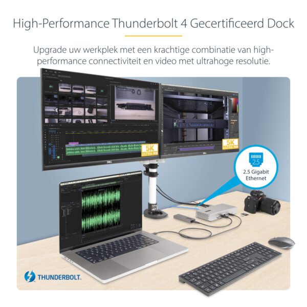 StarTech.com Thunderbolt 4 Multi-Monitor Docking Station, Quad/Triple/Dual Display Dock, 2x HDMI/2x DisplayPort, 7x USB Hub, 2.5 - Afbeelding 9