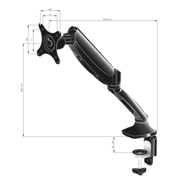 iiyama DS3001C-B1 flat panel bureau steun 68,6 cm (27") Zwart - Afbeelding 7