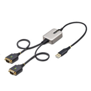 StarTech.com 60cm 2-Port USB naar Seriëel Adapter Kabel, COM Retention, Verwisselbare DB9 Schroeven/Moeren, USB-A naar RS232 D