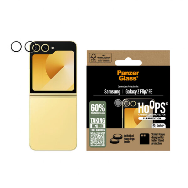 PanzerGlass ® Hoops® Transparent Camera Lens Protector Samsung Galaxy Z Flip7 FE Doorzichtige schermbeschermer 1 stuk(s) - Afbeelding 2