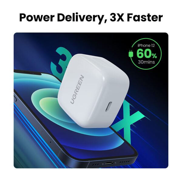 Ugreen USB-C 20W PD Snel Oplader UK plug Mobiele telefoon AC Binnen - Afbeelding 5