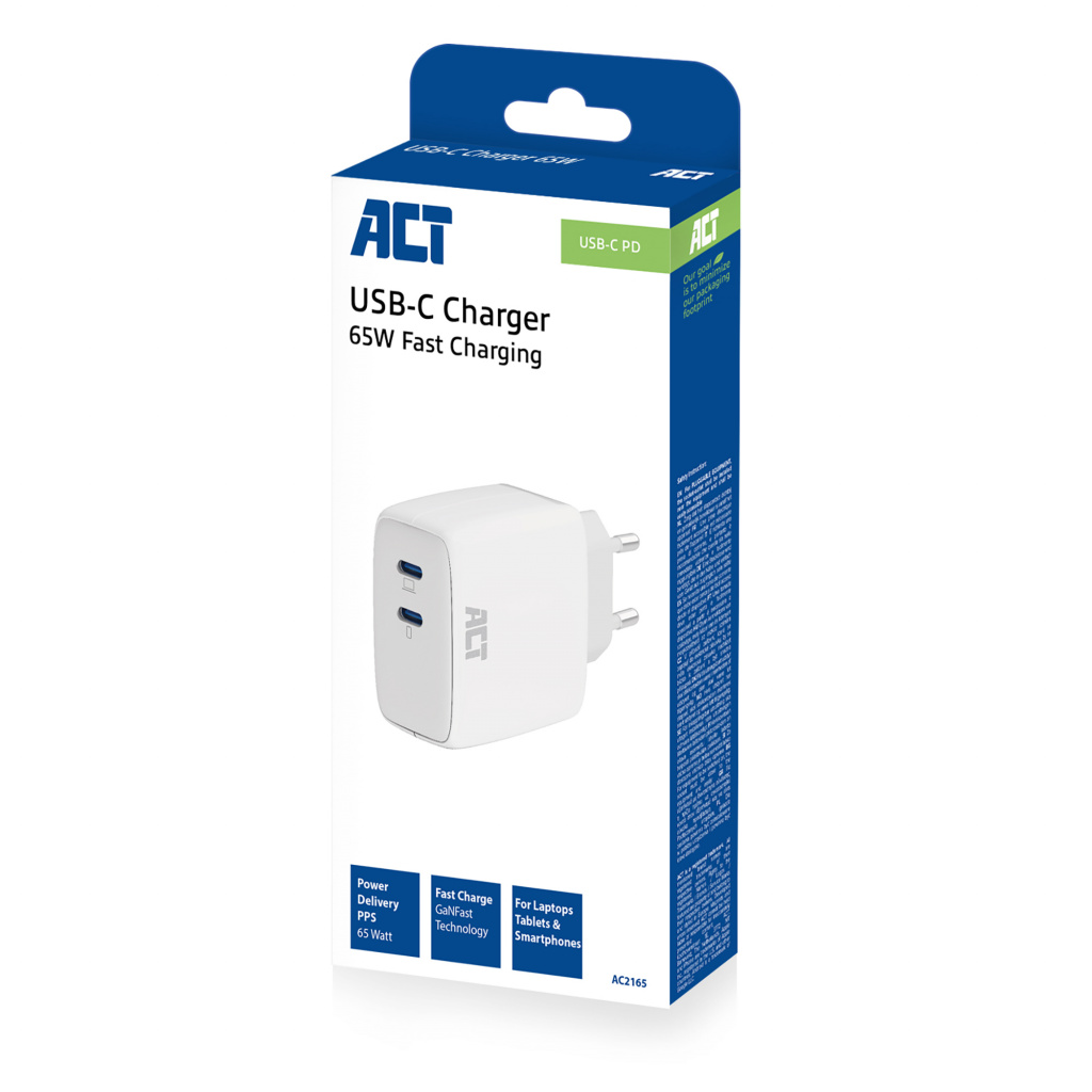 ACT USB-C Lader 65W 2-poorts met Power Delivery PPS en GaNFast - Afbeelding 10
