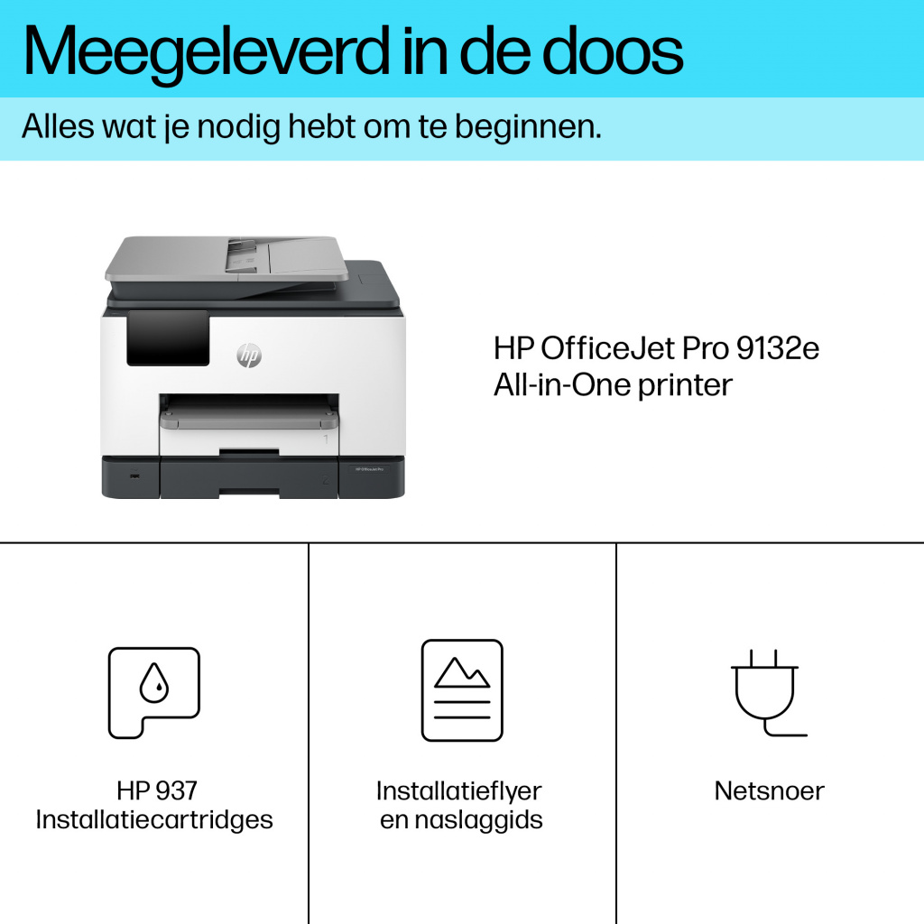 HP OfficeJet Pro 9132e Draadloos All-in-One Kleur Printer, Instant Ink; Dubbelzijdig printen - Afbeelding 7
