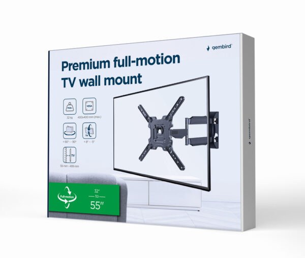 Gembird WM-55ST-01 tv-bevestiging 139,7 cm (55") Staal - Afbeelding 9