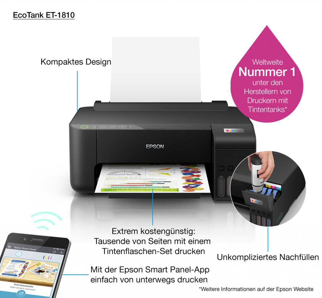 Epson EcoTank ET-1810 A4 Wi-Fi-printer met inkttank, inclusief tot 3 jaar inkt - Afbeelding 11