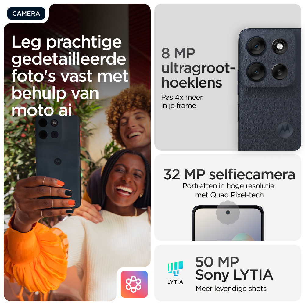 Motorola moto g56 5G 17,1 cm (6.72") Hybride Dual SIM Android 15 USB Type-C 8 GB 512 GB 5200 mAh Zwart - Afbeelding 14