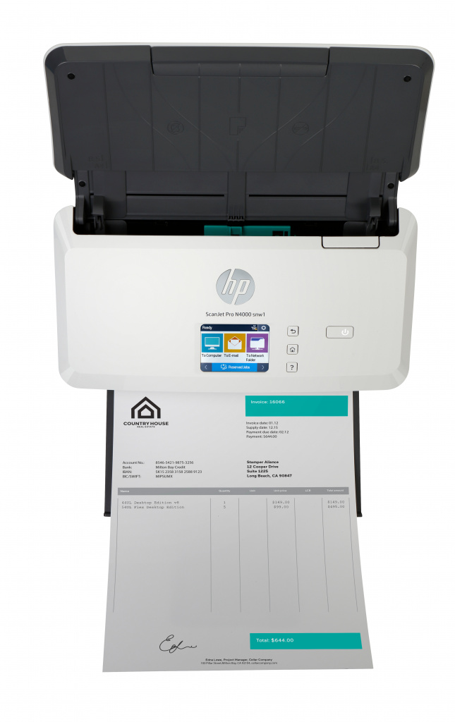 HP ScanJet Pro N4000 snw1 Paginascanner 600 x 600 DPI A4 Zwart, Wit - Afbeelding 7