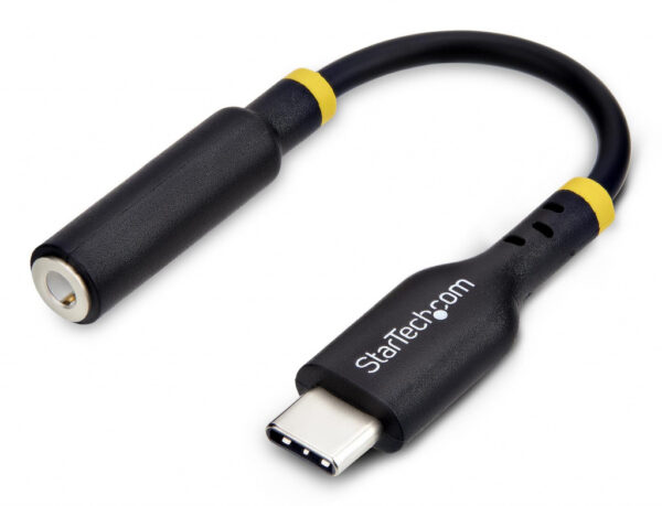 StarTech.com USB-C naar 3.5mm TRRS Headphone/Headset Adapter, Aux Audio Adapter, 3.5mm Jack, USB Type-C Aux Dongle, Hi-Fi 32-bit