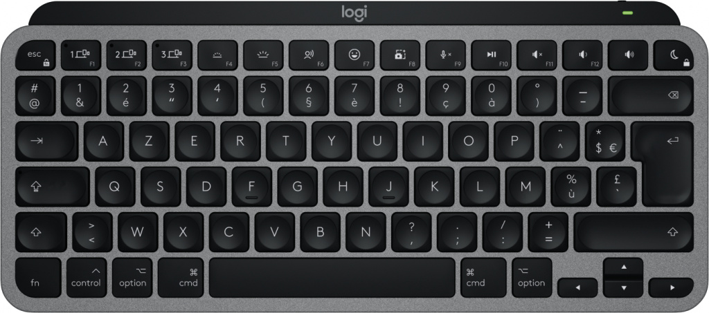 Logitech MX Keys Mini For Mac toetsenbord Thuis/Werk Bluetooth AZERTY Frans Zwart, Grijs
