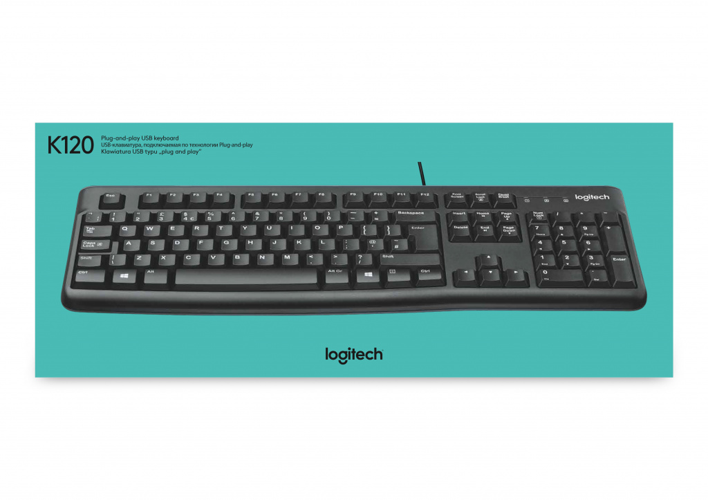 Logitech Keyboard K120 for Business toetsenbord Kantoor USB AZERTY Belgisch Zwart - Afbeelding 12