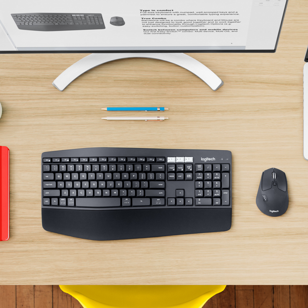 Logitech 920-008225 toetsenbord Inclusief muis Universeel RF-draadloos + Bluetooth AZERTY Belgisch Zwart - Afbeelding 7