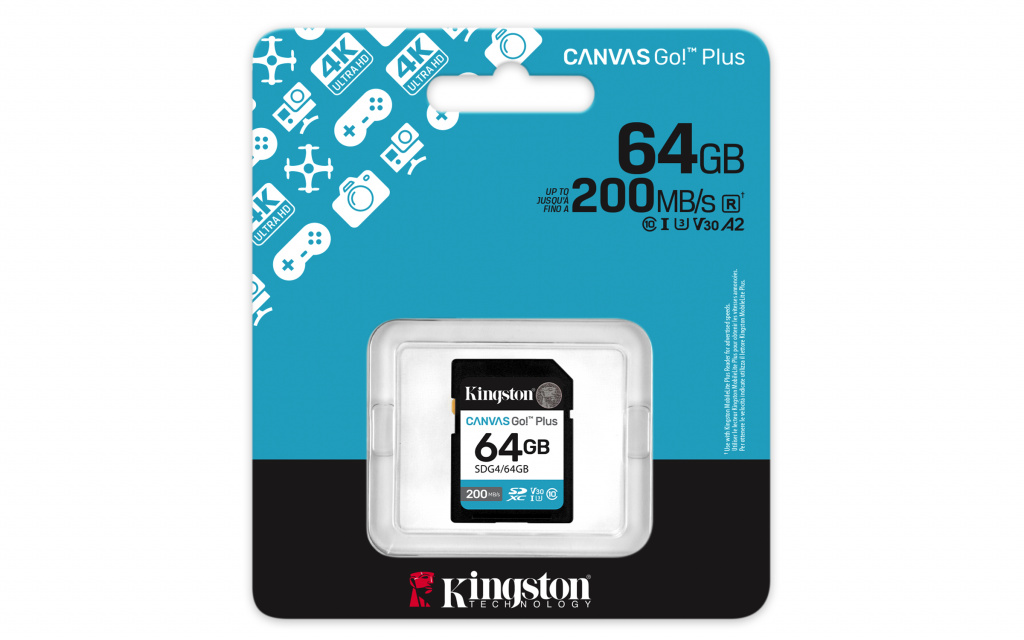 Kingston Technology Canvas Go! Plus 64GB SDXC Canvas Go Plus Gen4 200MB/s C10 UHS-I U3 V30 - Afbeelding 3