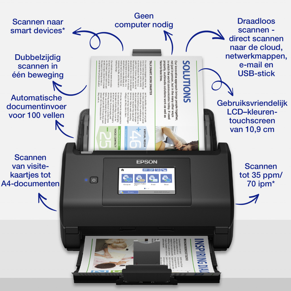 Epson WorkForce ES-580W, A4 automatische duplexscanner met Wi-Fi en gebruiksvriendelijk touchscreen - Afbeelding 24