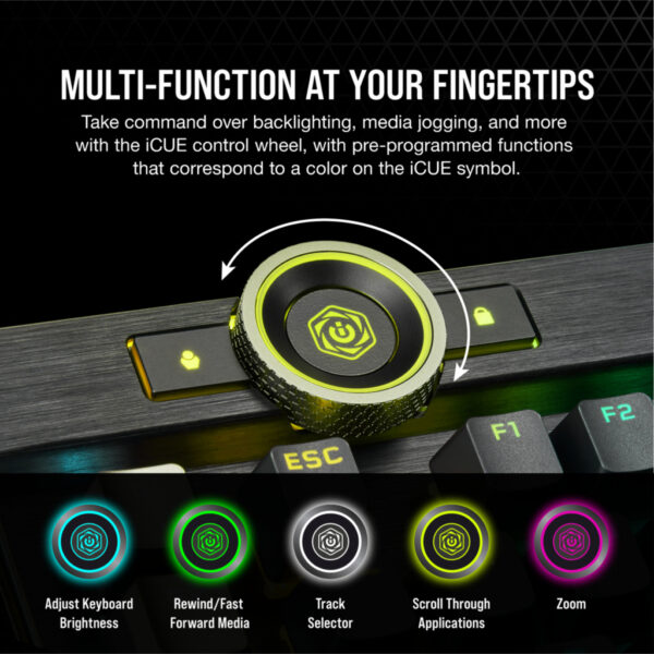 Corsair K100 RGB toetsenbord Gamen USB AZERTY Frans Zwart - Afbeelding 4