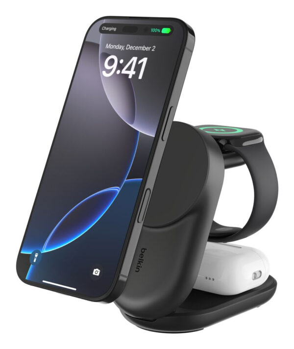 Belkin Qi2 Fitness tracker, Hoofdtelefoons, Smartphone, Smartwatch Zwart USB Draadloos opladen Snel opladen Binnen
