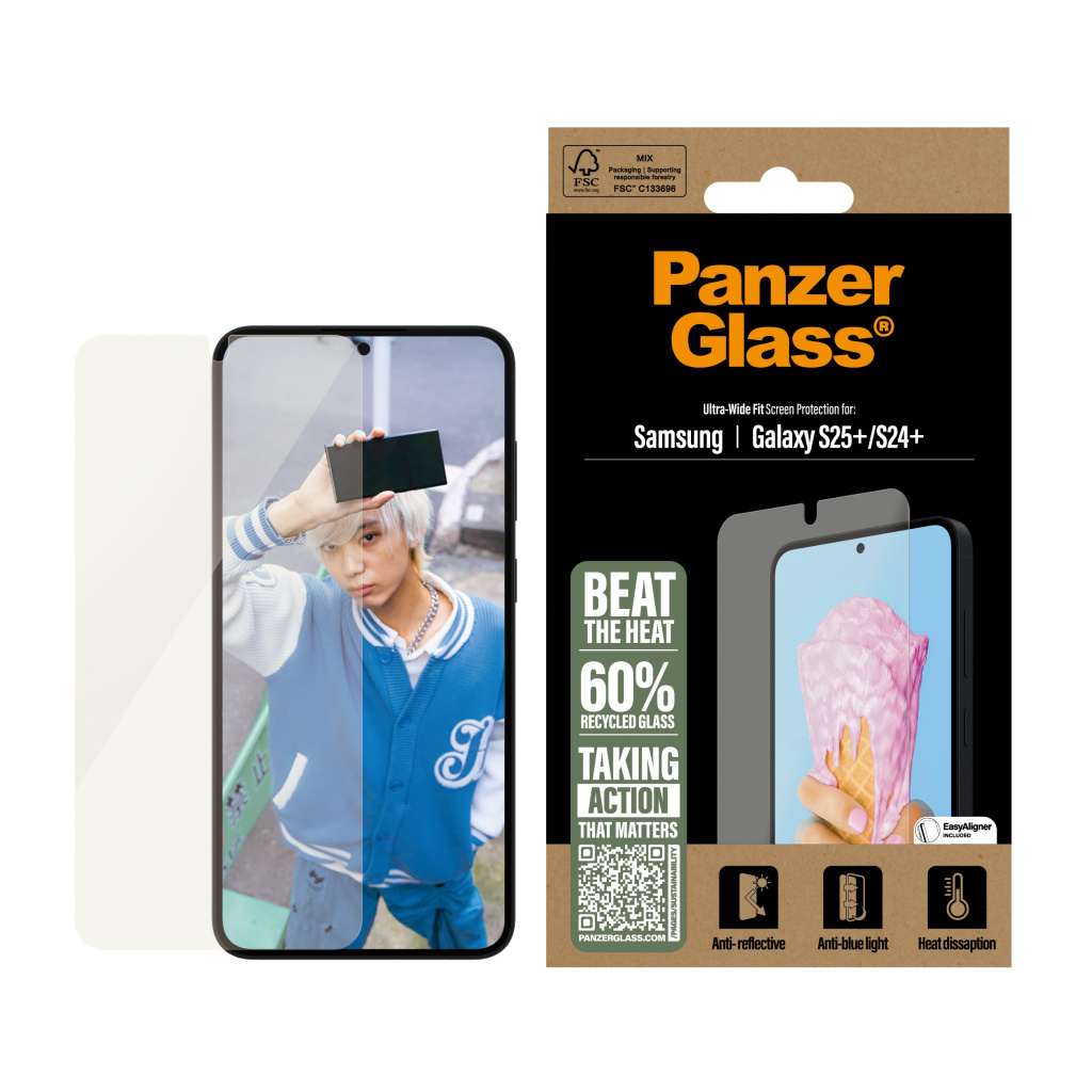PanzerGlass ® All-in-One Screen Protector Samsung Galaxy S25+ | S24+ | Ultra Wide Fit Doorzichtige schermbeschermer 1 stuk(s) - Afbeelding 2