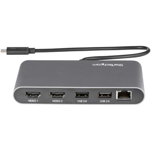 StarTech.com Thunderbolt 3 Mini Dock, Draagbare Dual Monitor Docking Station met HDMI 4K 60Hz, 2x USB-A Hub (USB 3.0/2.0), GbE, - Afbeelding 3