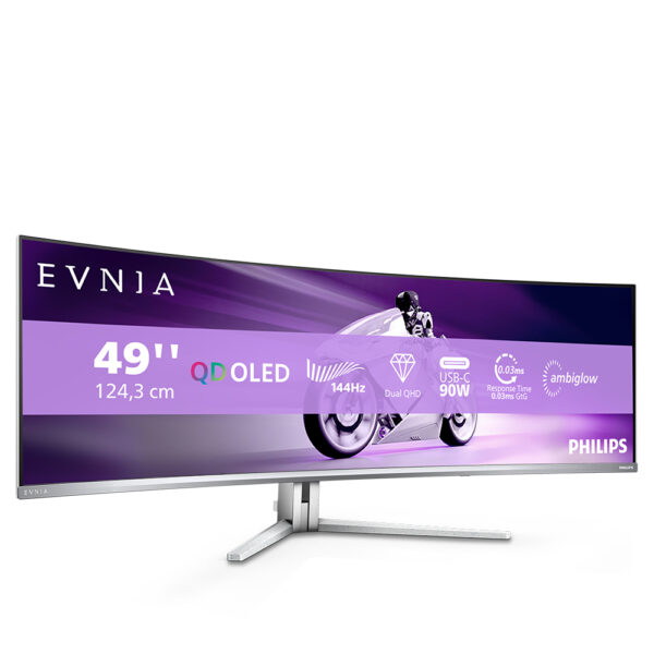 Philips Evnia 8000 49M2C8900L/00 computer monitor 124,2 cm (48.9") 5120 x 1440 Pixels Dual QHD QD-OLED Wit - Afbeelding 14