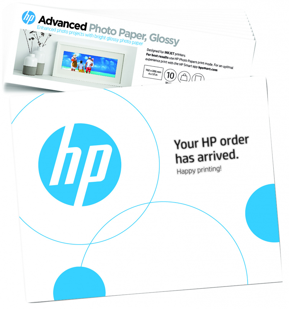 HP Advanced Photo Paper, glanzend, 65 lb, 4 x 12 inch (101 x 305 mm), 10 vellen