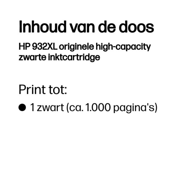 HP 932XL originele high-capacity zwarte inktcartridge - Afbeelding 2
