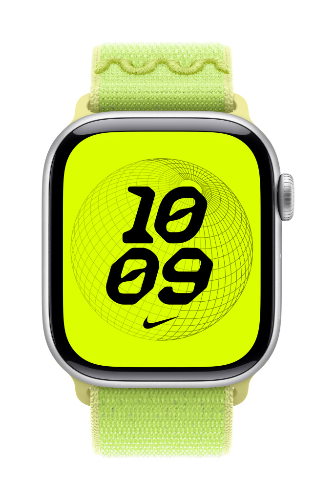 Apple Nike Sport Loop Band Lichtgroen Nylon, Gerecycled polyester, Spandex