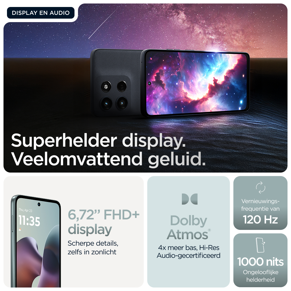 Motorola moto g56 5G 17,1 cm (6.72") Hybride Dual SIM Android 15 USB Type-C 8 GB 512 GB 5200 mAh Grijs - Afbeelding 13