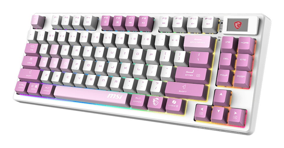 MSI FORGE GK600 TKL WIRELESS VIOLET toetsenbord Gamen USB + Bluetooth QWERTY Brits Engels Roze, Violet, Wit - Afbeelding 3