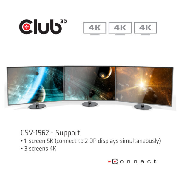CLUB3D Type-C Universeel (2x 4K60Hz +1x 4K30Hz), oplaad Docking Station 60W DisplayLink® gecertificeerd en DP alt modus - kensin - Afbeelding 11
