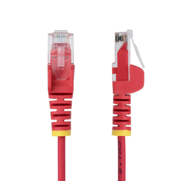 StarTech.com 10m Dunne CAT6 Ethernet Kabel, Rood, Snagless, 100W PoE, UTP, LSZH, 28AWG Pure Koperdraad, Slim RJ45 Netwerk Patchk - Afbeelding 2