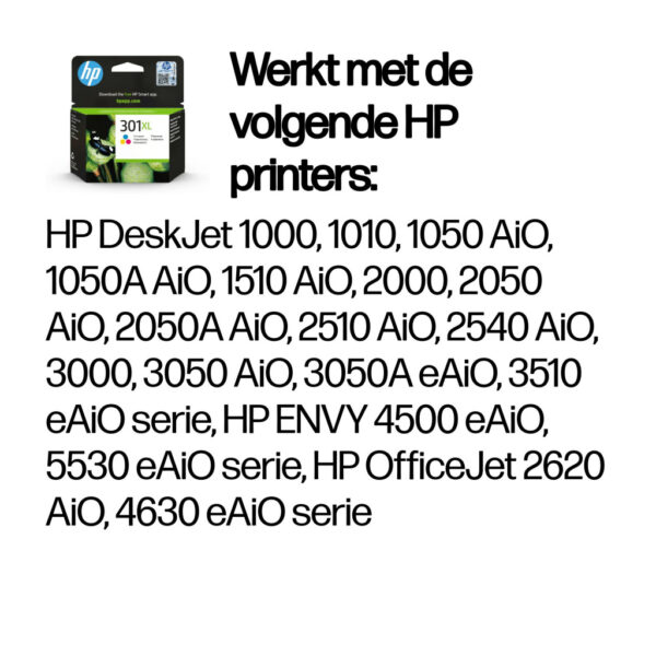 HP 301XL originele high-capacity drie-kleuren inktcartridge - Afbeelding 2