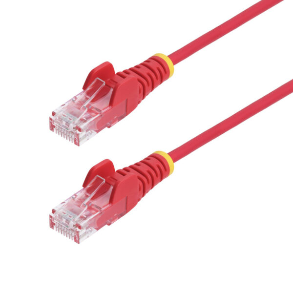 StarTech.com 10m Dunne CAT6 Ethernet Kabel, Rood, Snagless, 100W PoE, UTP, LSZH, 28AWG Pure Koperdraad, Slim RJ45 Netwerk Patchk