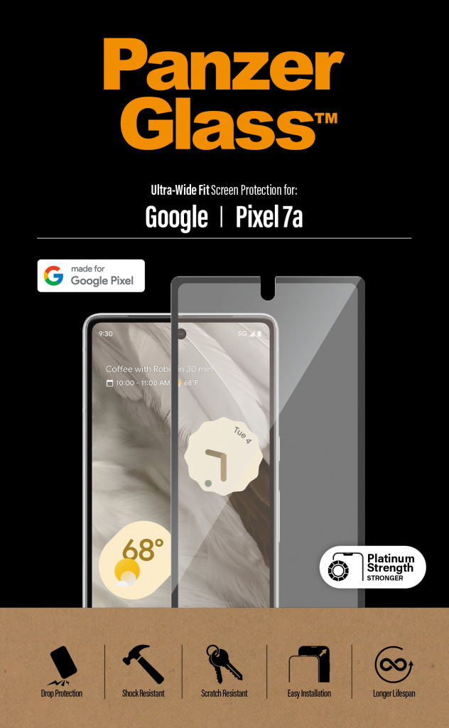 PanzerGlass ® Screen Protector Google Pixel 7a | Ultra Wide Fit Doorzichtige schermbeschermer 1 stuk(s) - Afbeelding 4