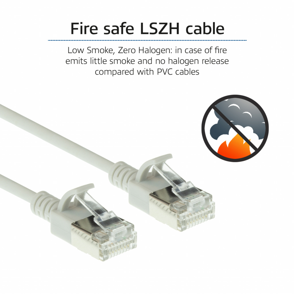 ACT Grijze 2 meter LSZH U/FTP CAT6A datacenter slimline patchkabel snagless met RJ45 connectoren - Afbeelding 7