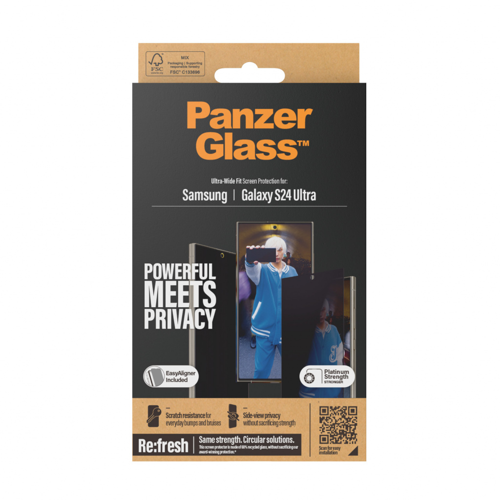 PanzerGlass ® Privacy Screen Protector Samsung Galaxy S24 Ultra | Ultra-Wide Fit w. EasyAligner Doorzichtige schermbeschermer 1 - Afbeelding 3
