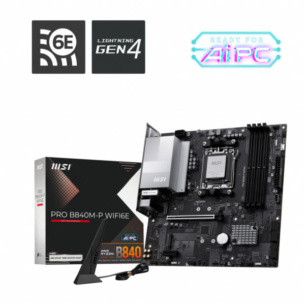 MSI PRO B840M-P WIFI6E moederbord AMD B840 Socket AM5 micro ATX - Afbeelding 5