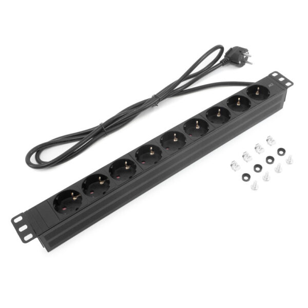 ACT Stekkerdoos PDU 19" CEE7/7 9-voudig type F, 3m H05VV-F 3G1.5 - Afbeelding 4