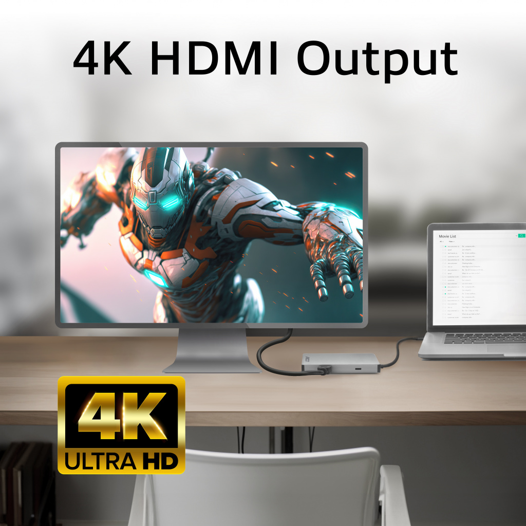 ACT USB-C 4K docking station voor 1 HDMI monitor, ethernet, USB-C, USB-A, cardreader en PD pass-through - Afbeelding 10