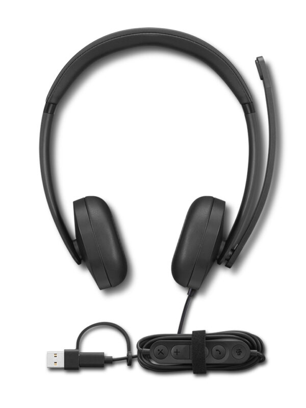 Lenovo VoIP Headset 5000 Bedraad Hoofdband Kantoor/callcenter USB Type-C Zwart - Afbeelding 3