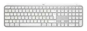 Logitech Master MX Keys S for Mac toetsenbord Kantoor RF-draadloos + Bluetooth AZERTY Frans Aluminium, Wit